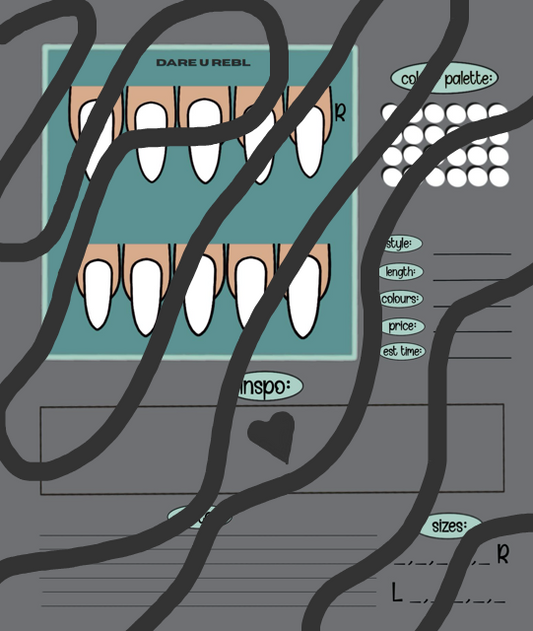 digital nail planner - medium almond